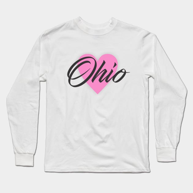 Ohio Heart Long Sleeve T-Shirt by Dale Preston Design